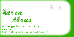 maria abrus business card